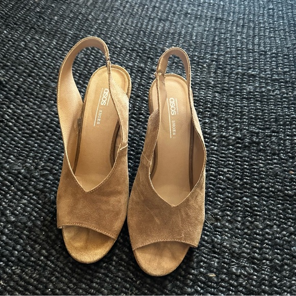 Asos Tan Suede Sling Back Heel - Picture 2 of 9